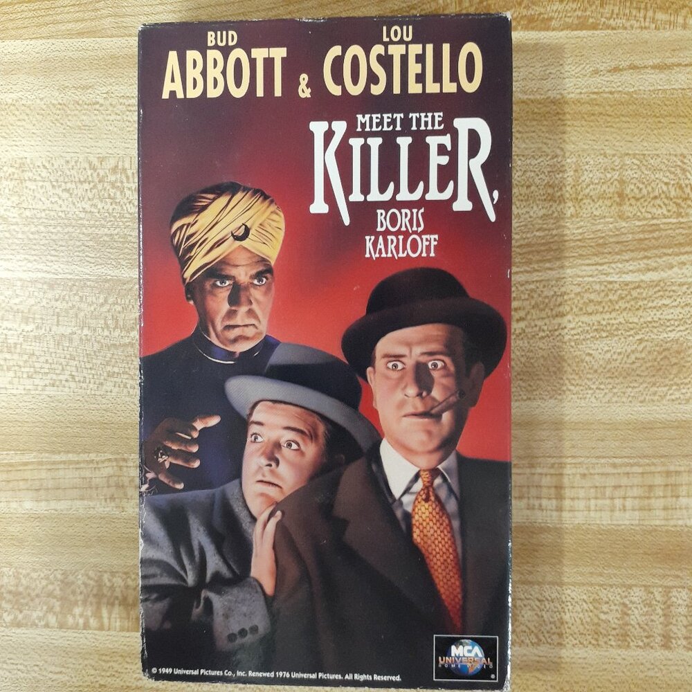 Abbott & Costello Meet the Killer 1949 Boris Karloff VHS Horror Comedy VTG Retro